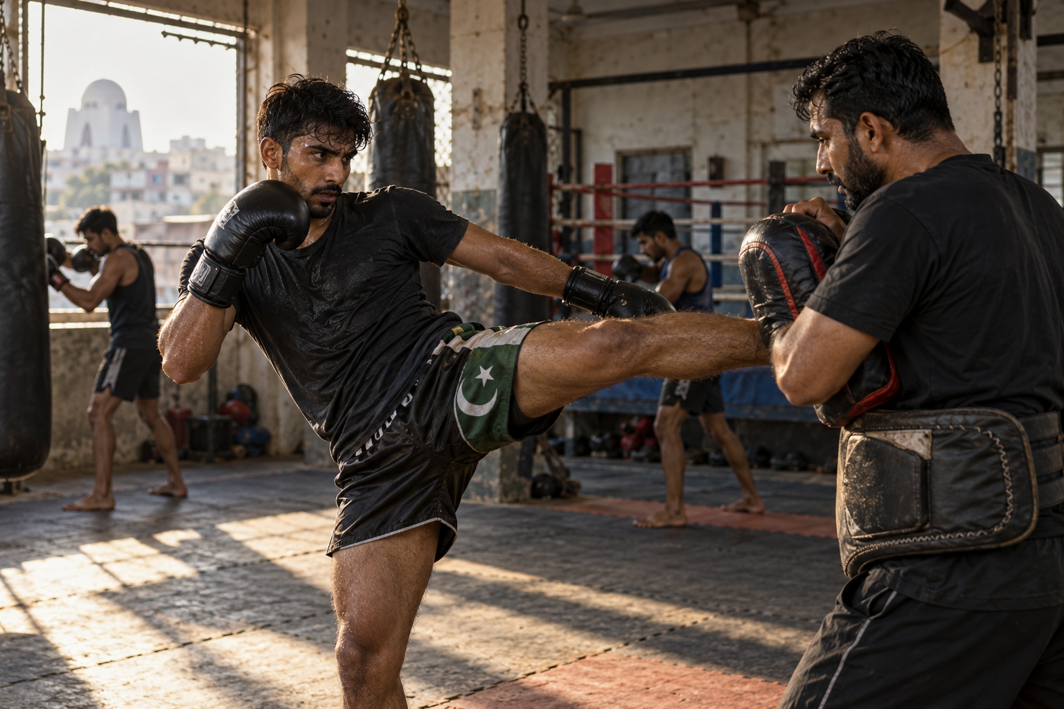 Kickboxing training